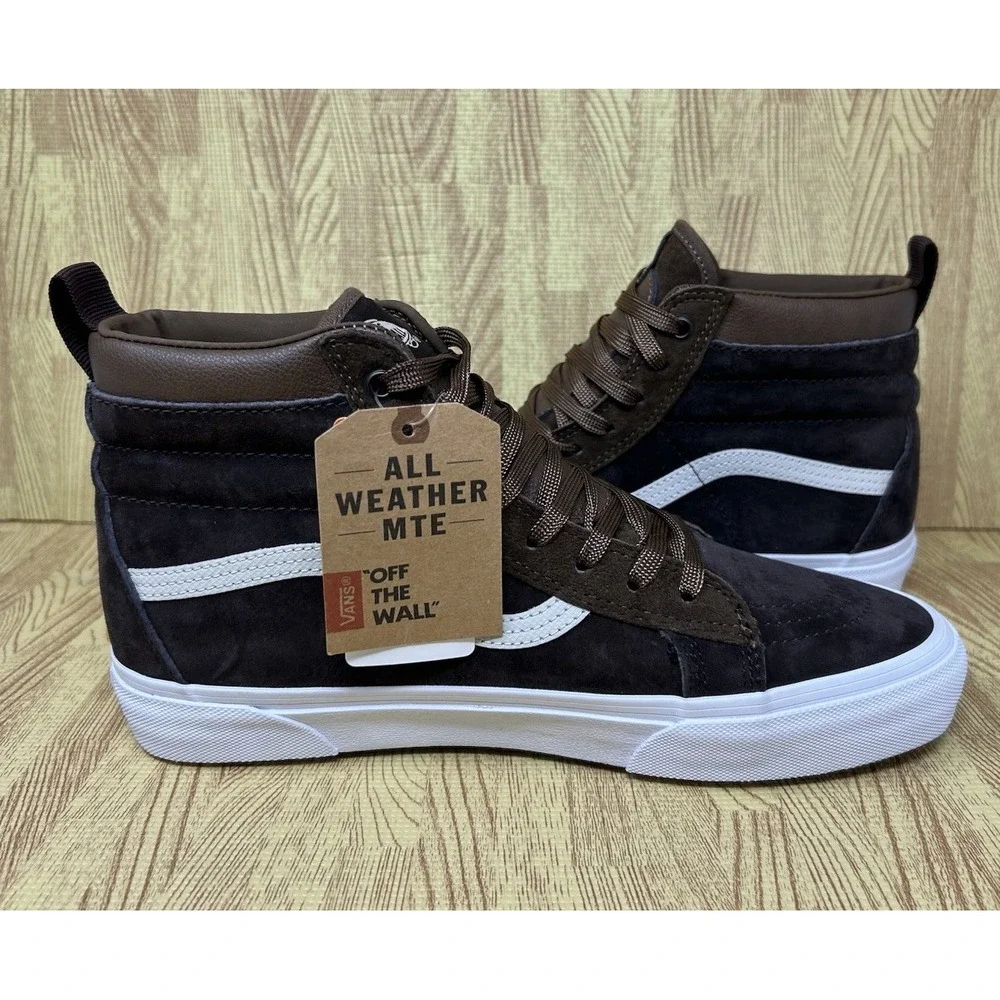 Vans Sk8-Hi MTE 'Dark Earth' Scotchgard High Top Sneakers Faux Fur Lined Size 9